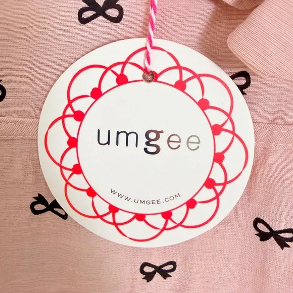 Umgee Pink Bow Print Ruffle Babydoll Mini Dress Linen Blend Medium Cottagecore - Picture 5 of 8